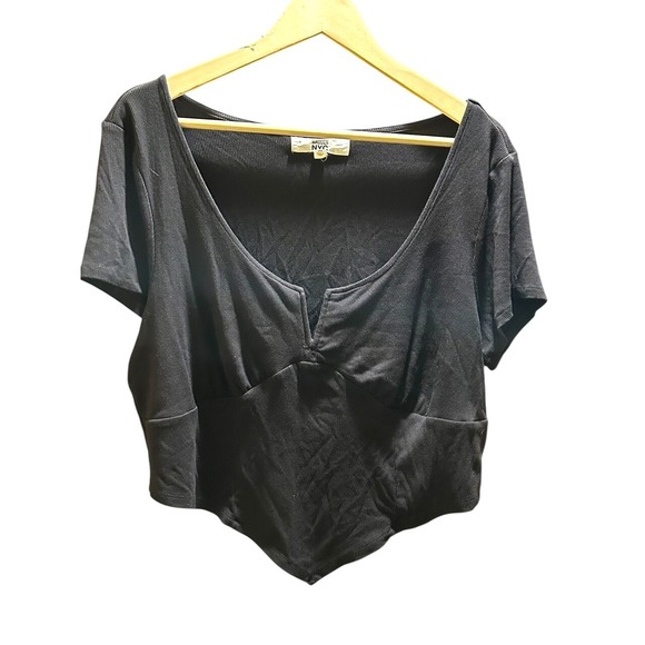Madden‎ NYC Plus Size Black Cropped Ribbed T Shirt Size 3x - Picture 1 of 1
